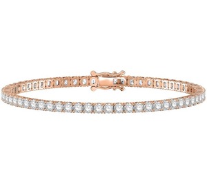 Pulsera de Diamantes Cultivados en Laboratorio con Corte Redondo de 5.00 Ct E-F VS en Platino para Bodas y Eventos - Product Image 3