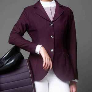 Chaqueta de equitación clásica para mujer, color borgoña, de poliéster y algodón, para salto ecuestre - Product Image 1