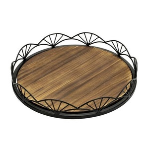 Diseño hecho a mano Desayuno Servidor Bandeja de madera con asas Bandeja de madera Hogar Cocina Catering Usado - Product Image 3