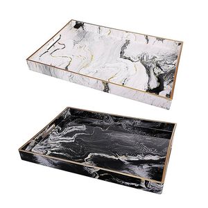 BEST Modern Marble and Metal Decorativo Latón Tapa Edge Botes Bandeja Luxury Marble Gold Edge Chopping Blocks Diseño creativo - Product Image 2