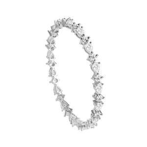 Fino # Brazalete Solitario de Plata de Ley 925 con Circonita Suiza y Baño de Rodio - Regalo para Mujeres y Niñas - Product Image 1