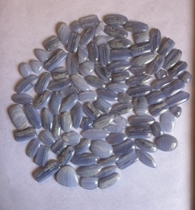 Cabochon en agate de dentelle bleue naturelle de qualité AAA + pour la fabrication de bijoux, plusieurs tailles - Product Image 1