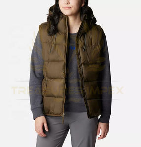 Winter Fashion Stylish Custom Design Outerwear 100% Polyester Filling Waterproof Bubble Coat Women's Puffer Vest - Product Image 3