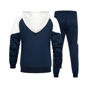 Conjunto de chándal para correr promocional Chándales con capucha de algodón de ajuste regular de manga larga con cremallera de color de dos tonos personalizados a los mejores precios - Product Image 6