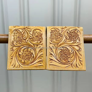 Portefeuille pour hommes en cuir taillé à la main à motif occidental longue fermeture éclair Offre Spéciale mode élégant porte-monnaie cadeau pour lui - Product Image 4