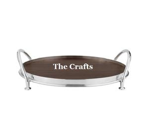 Newest Design Stainless Steel And Wooden Serving Tray Deluxe Quality Customize Size Food Serving Tray <b>For</b> <b>Sale</b> - Product Image 1
