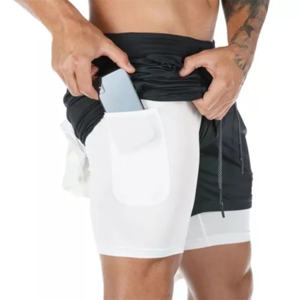 Fitness <b>Shorts</b> for Outdoor Sports Running Training Polyester Double Layer <b>Compression</b> <b>Shorts</b> <b>Men</b> - Product Image 1