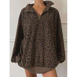 Women's New Fashion Loose Comfortable Long Sleeve <b>Leopard</b> <b>Print</b> Hoodie Casual Vintage Trackstar OEM Private Label - Product Image 3