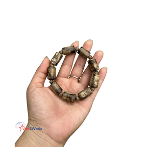 100% Natural <b>Wood</b> <b>Beads</b> Chains <b>Bracelet</b> High Quality 17 <b>Beads</b> 12mm in Size Vietnam Agarwood Handmade for Jewelry Making - Product Image 3