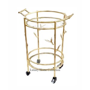 Mesa auxiliar de Metal de aspecto elegante, tamaño alto con diseño de fruta, parte inferior de Color dorado, chapado brillante, mesa de colocación potable de aspecto admirable - Product Image 2