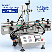 Machine de remplissage de liquides chimiques pour bouteilles en verre et en plastique, à quatre têtes, semi-automatique, dosage par portions de 30 à 500 ml