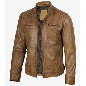 2026 OEM New Arrival Genuine Dark Brown Cowhide Leather <b>Jacket</b> For Men's 100%High Quality Low MOQ Winter Fashion <b>Heated</b> <b>Jacket</b> - Product Image 6