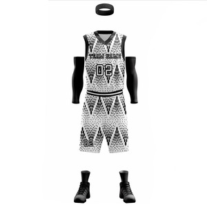 Ensemble d'uniformes de basket-ball réversibles à couleur personnalisable Uniformes vierges de techniques imprimées pour hommes avec nom et numéro de logo personnalisé - Product Image 2