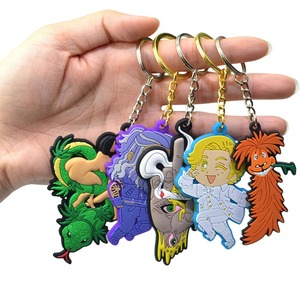 Llaveros impresos de PVC y goma suaves duraderos personalizados al por mayor con logotipo en relieve 2D/3D bonito diseño de Anime para regalos promocionales - Product Image 1