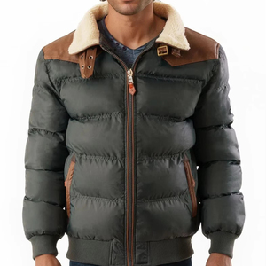 Vêtements d'hiver de qualité supérieure avec fermeture éclair et col en fourrure veste parka pour hommes vêtements pour temps froid veste à col montant avec logo personnalisé - Product Image 1