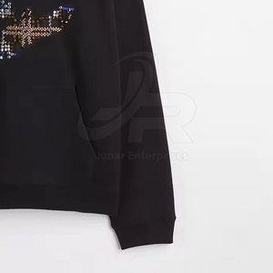 Sweat à capuche brodé de strass pour homme, mélange de coton doux avec un design de cristal accrocheur - Product Image 4