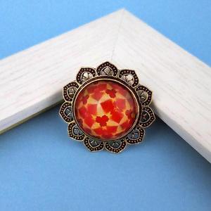 Jeweljunk แหวนสแตนเลสแบบปรับได้สีแดงชุบทองโบราณพร้อมอุปกรณ์เสริม1505528A ทันสมัยและทันสมัย - Product Image 1