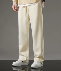 Pantalon de survêtement vintage en coton délavé à l'acide unisexe taille haute pantalon de jogging avec motif empilé unisexe - Product Image 3