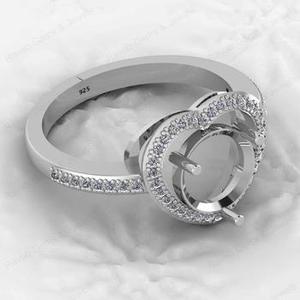 Meilleure vente 925 argent Sterling 8mm coeur Design Semi Mount Prong Setting Ring Ladies Love Symbol Jewelry Findings & Components - Product Image 2