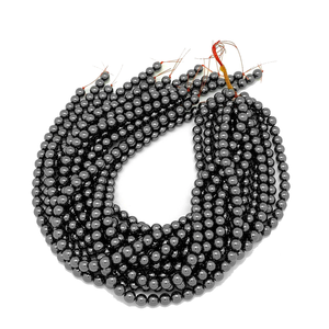 Natural Crystal Necklace Smooth Hematite <b>Beads</b> Polished <b>Red</b> Stone Jewelry Loose Strand Wholesaler Gemstone for Healing - Product Image 2