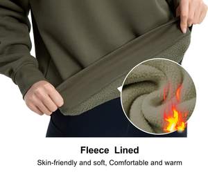 Femmes lourd 100% coton 460 Gsm sweat à col rond plaine solide polaire saison d'hiver en gros sweats à capuche numériques sweats - Product Image 4