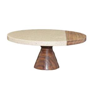 <b>Marble</b> And Wood <b>Cake</b> <b>Stand</b> For Kitchen Use Fancy <b>Cake</b> <b>Stand</b> With White <b>Marble</b> And Wood Finished Kitchenware item - Product Image 1