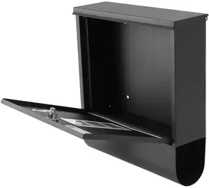 Modern Hanging Mail Box Wall Mount Mailbox Manufacturer Wholesale Black Stainless Steel Metal Outdoor Home With Key