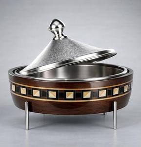 Casserole de luxe en acier inoxydable de haute qualité, réchaud à nourriture isolé, doublure intérieure, finition martelée, couvercle, écologique, fait à la main - Product Image 3