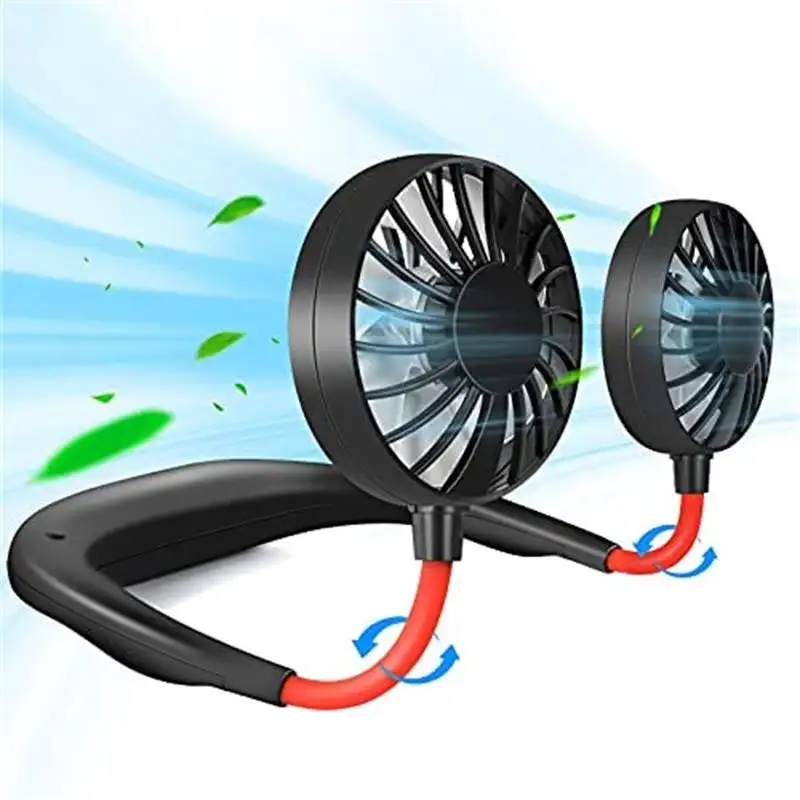 Portable Neck Fan Rechargeable Personal Hand-Free Fan Mini USB Wearable Neckband Sport Fan