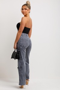 Fabricant de jeans personnalisé taille haute ample surdimensionné délavé à l'acide pantalon vintage en denim à jambes larges pour femmes - Product Image 6