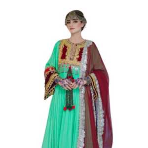 Traditional Heavy Dresses for Women in Wholesale Rate New Arrival Afghani CHARMA in <b>Black</b> and Silver Color <b>Top</b> Selling Dresses - Product Image 5