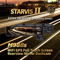 Caméra de tableau de bord intelligente Taiwan Full Touch IPS 1080P avec enregistreur vidéo, WiFi 5V, double objectif, vision nocturne, étanche, enregistrement en boucle, WDR
