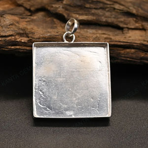 Colgante de marco de bisel cuadrado de 25mm de Plata de Ley 925 sólida para cenizas, relleno de resina, piedras preciosas finas, regalos de joyería conmemorativos - Product Image 3