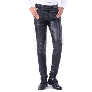 High Quality Casual Wear <b>Leather</b> <b>Men's</b> <b>Pants</b> Solid Color Top Selling Streetwear <b>Men</b> <b>Leather</b> <b>Pants</b> - Product Image 1