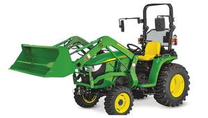 Tracteur à roues John Deere 3038E 70 CV 4x4 avec chargeur frontal et benne verte, garantie moteur 5 ans, utilitaire de jardin - Product Image 5