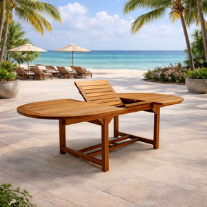 Mesa de Comedor Extensible de Madera de Teca Sólida para Exteriores, Resistente a la Intemperie, Muebles de Jardín para Hotel, Resort, Restaurante - Product Image 3