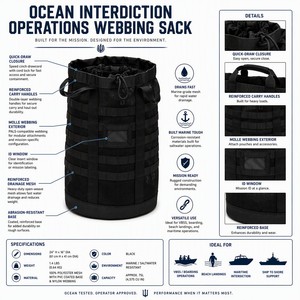Bolsa Impermeable Reforzada de Nailon Cordura 1000D con Sistema MOLLE, Resistente al Agua Salada, Bolsa de Asalto Marítima - Product Image 4