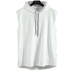 Vente en gros Sweat à capuche sans manches pour homme entraînement musculation unisexe couleur unie respirant grande taille Sweat à capuche de gymnastique Logo personnalisé pour homme - Product Image 3