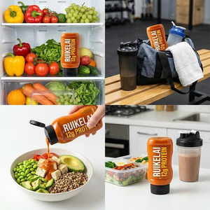 Mayonesa Vegana Alta en Proteínas con Sabor a Sriracha, 12g de Proteína, Proteína de Guisante Sin OMG, Halal, Fabricante de Salsas Picantes de Marca Privada, 200ml, OEM - Product Image 5