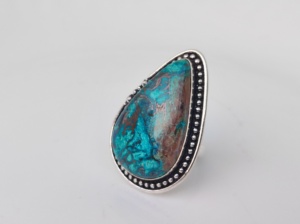 Anillo de piedras preciosas azurita de Plata de Ley 925 al por mayor, joyería de moda única hecha a mano para mujer, fiesta de compromiso, regalo de boda - Product Image 4