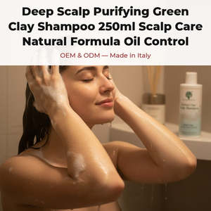 Champú Purificante Profundo para el Cuero Cabelludo 250ml, Arcilla Verde, Fórmula Natural para Control de Grasa, Sin Enjuague, OEM, Marca Privada, Cuidado del Cuero Cabelludo, Italia - Product Image 2