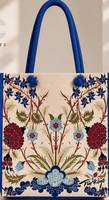 Sac fourre-tout vintage DAFNI BIG PAZAR en toile unie à motif œil, fermeture éclair, doublure en coton brodé, toutes saisons, pour le shopping
