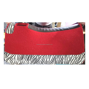 Tapis de selle multifonctionnel en feutre de laine de cheval occidental, Offre Spéciale couleurs rouge/Turquoise/violet, cuir léopard - Product Image 2