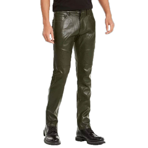 กางเกงผู้ชายหนังมีกระเป๋าหลายกระเป๋าใส่สบายกันรอยยับผ้าใยสังเคราะห์ย้อมสีธรรมดา - Product Image 1