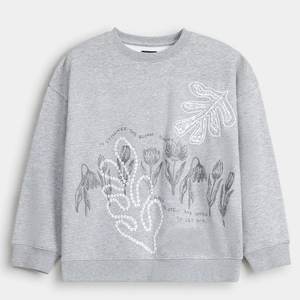 Sudaderas Casuales Grises para Mujer con Logotipo Bordado Personalizado, de Alta Venta, para Invierno, Estilo Urbano, Ecológicas - Product Image 1