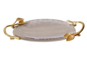 Offre spéciale Plateau en acier inoxydable de couleur or de luxe pour la maison Plateau de service décoratif - Product Image 2