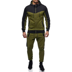 Survêtements pour hommes Ensemble Full Zip Survêtement Outdoor Jogging Hommes Survêtements Full Zip Hoodie avec poches - Product Image 1