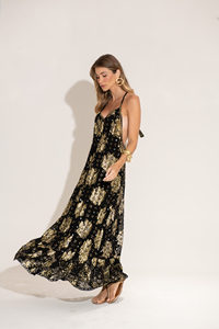 Noir meilleure qualité robe de soirée femmes Sexy Design Unique élégant sans manches longue gland froncé formelle fête porter 2025 robe - Product Image 2