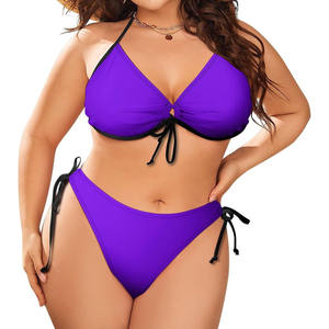 Ensemble de plage 2 pièces pour femmes, respirant, de haute qualité, avec logo personnalisé, bikinis antibactériens avec tanga, personnalisable - Product Image 1