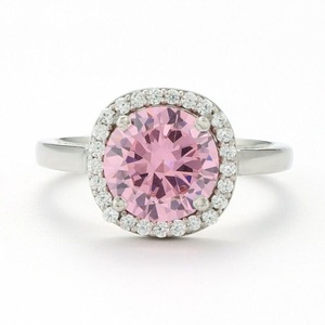 Bague de fiançailles en diamant rose de laboratoire minimaliste de 1,50 ct Bague de promesse de mariage demi-éternité pour femme VS Clarity IGI Certified - Product Image 3